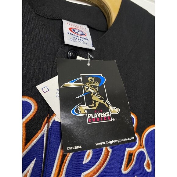 True Fan Mens MLB New York Mets Carlos Beltran #15 Jersey Black Medium New - Picture 6 of 8